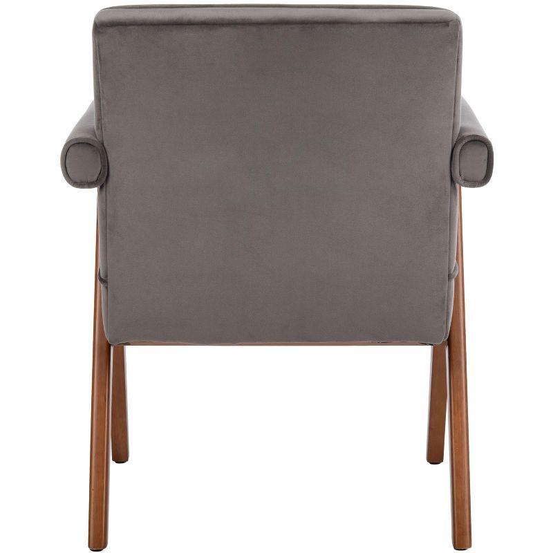 Suri Mid Century Arm Chair - ACH4508 - Dark Grey/Walnut - Safavieh