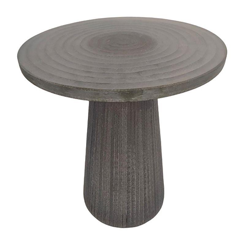 Smokey Brown Round Glass and Metal Accent Table, 18"