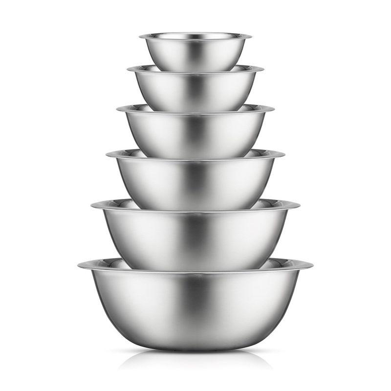 JoyJolt Stainless Steel Food Mixing Bowl Set of 6 Kitchen Mixing Bowls