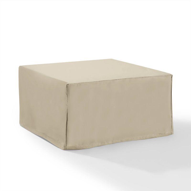 Outdoor Square Table & Ottoman Furniture Cover - Tan - Crosley: Heavy Gauge Vinyl, Waterproof