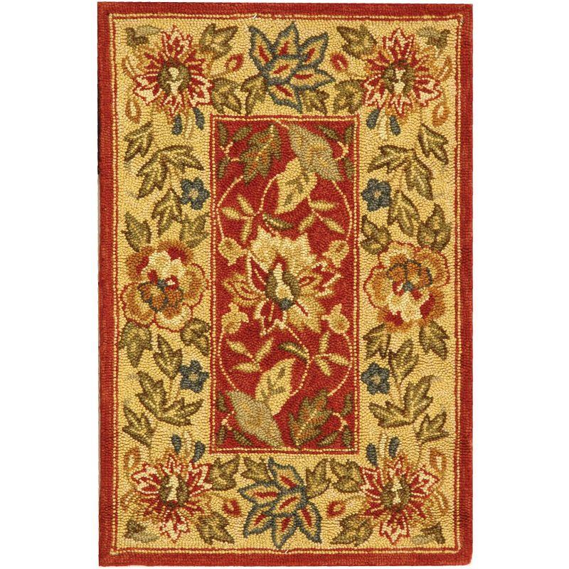 Chelsea HK140 Hand Hooked Accent Rug - Red/Ivory - 1'8"x2'6" - Safavieh.