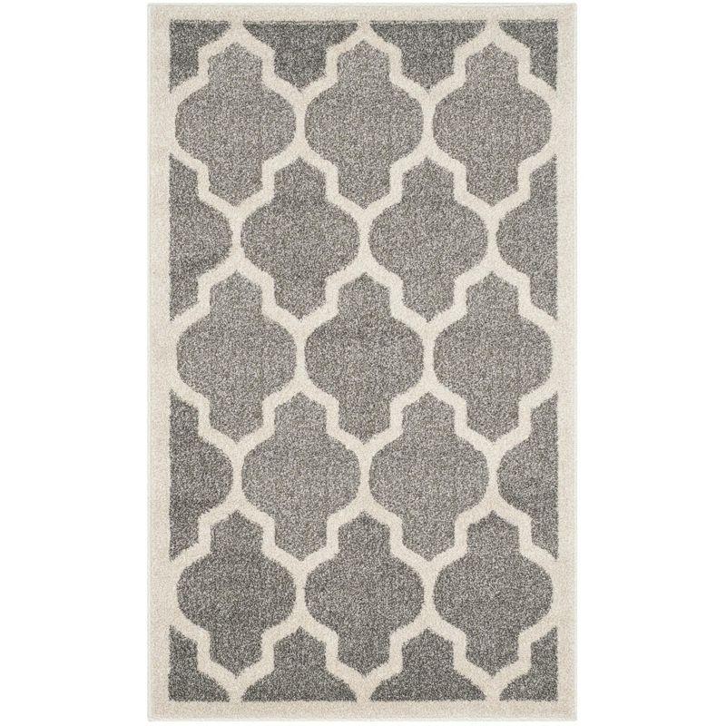 Amherst AMT420 Power Loomed Indoor Accent Rug - Dark Grey/Beige - 2'6"x4' - Safavieh