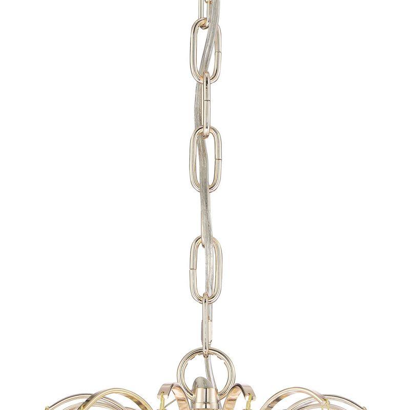 Champagne Gold Crystal Chandelier 27.5" French Elegance 6-Light