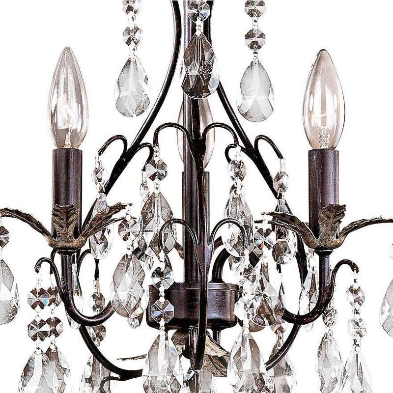 Castlewood Walnut and Silver Crystal Mini Chandelier, 3-Light