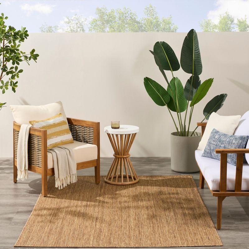 Nourison Horizon Indoor/Outdoor 5' x 7' Natural Modern Chevron Flatweave Rug