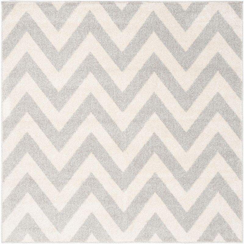 Luxor Light Grey-Beige Hand-Knotted Easy-Care Square Rug