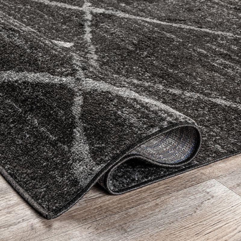 Nuloom 2x3 Thigpen Contemporary Indoor Area Rug, Charcoal, Abstract Lines, Non-Slip Backing, Stain Resistant, Bedroom Living Room, Kitchen