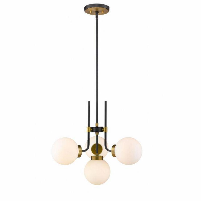 Z-Lite Parsons 4 - Light Chandelier in  Matte Black/Olde Brass
