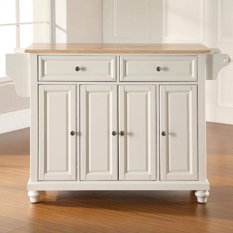 Cambridge Classic White and Natural Wood Full-Size Kitchen Island