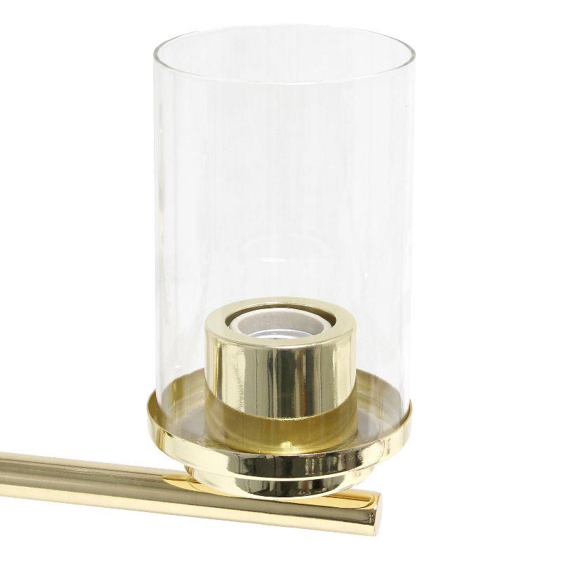 Lalia Home 5-Light 20.5" Classic Contemporary Clear Glass/Metal Hanging Pendant Gold : UL Listed, Adjustable Height