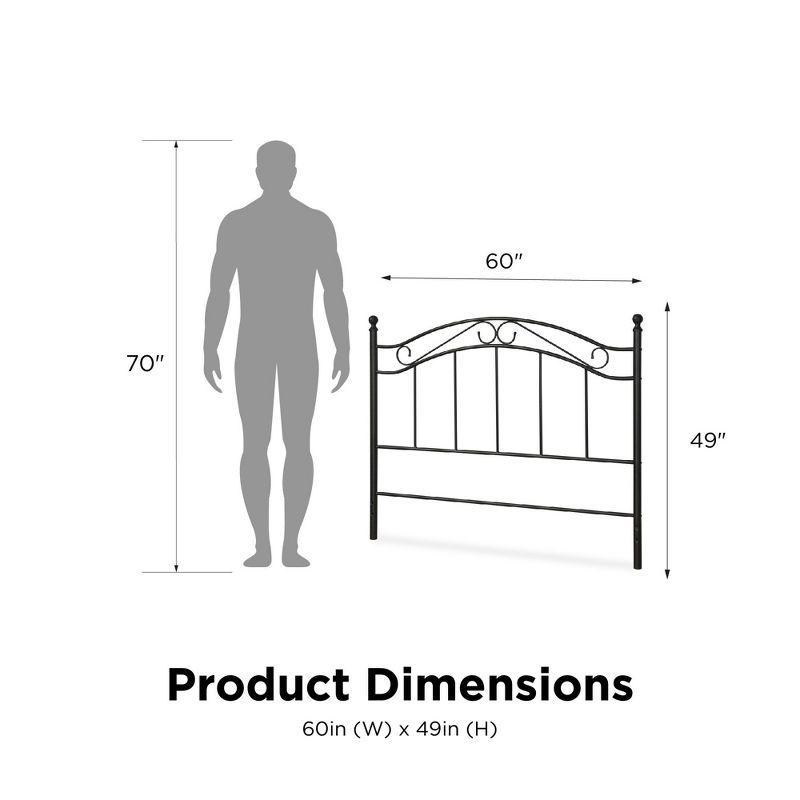 DHP Full/Queen Metal Headboard with Delicate Detailing, Black