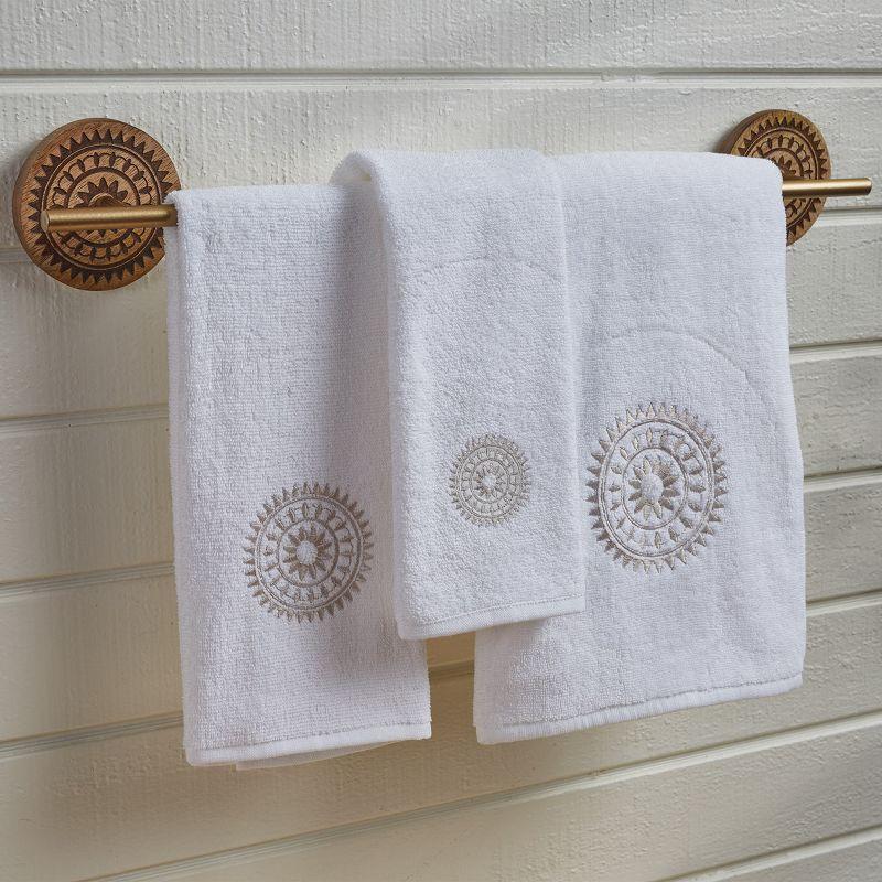 Golden Metal and Wood Boho Wall Mounted Towel Bar