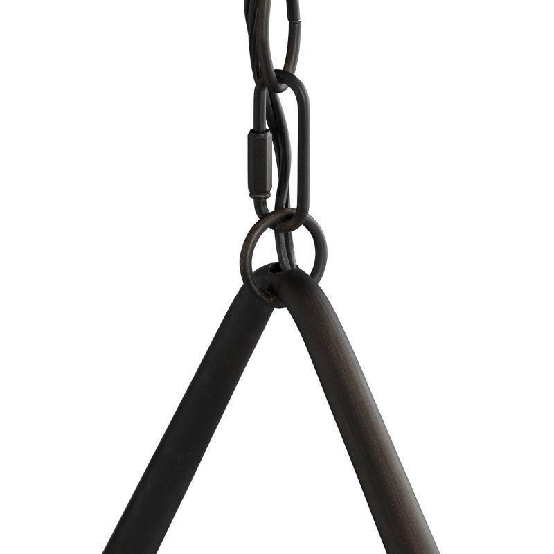 Franklin Iron Works Heritage Bronze Linear Pendant Chandelier 29 3/4" Wide Farmhouse Rustic Glass Shade 8-Light Fixture for Dining Room Kitchen Island