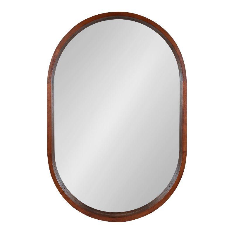 Kate and Laurel Hutton Wood Capsule Mirror, 24x36, Walnut Brown