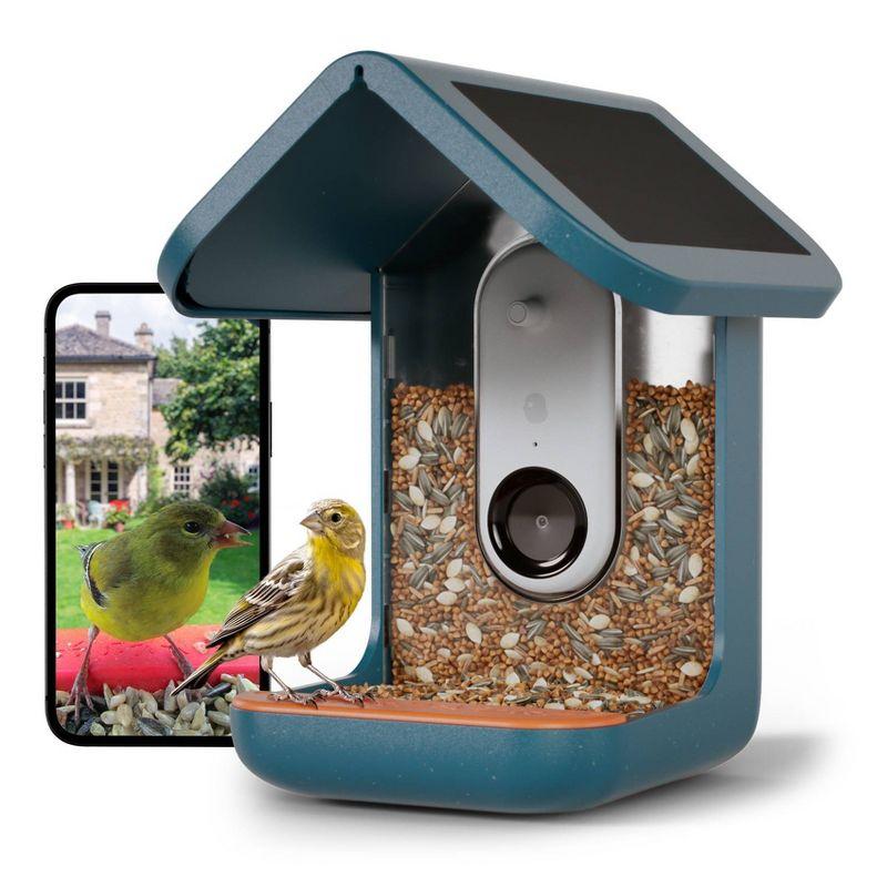 Bird Buddy Smart Bird Feeder with Camera and Solar Roof: Weather-Resistant, Hanging or Pole Mount