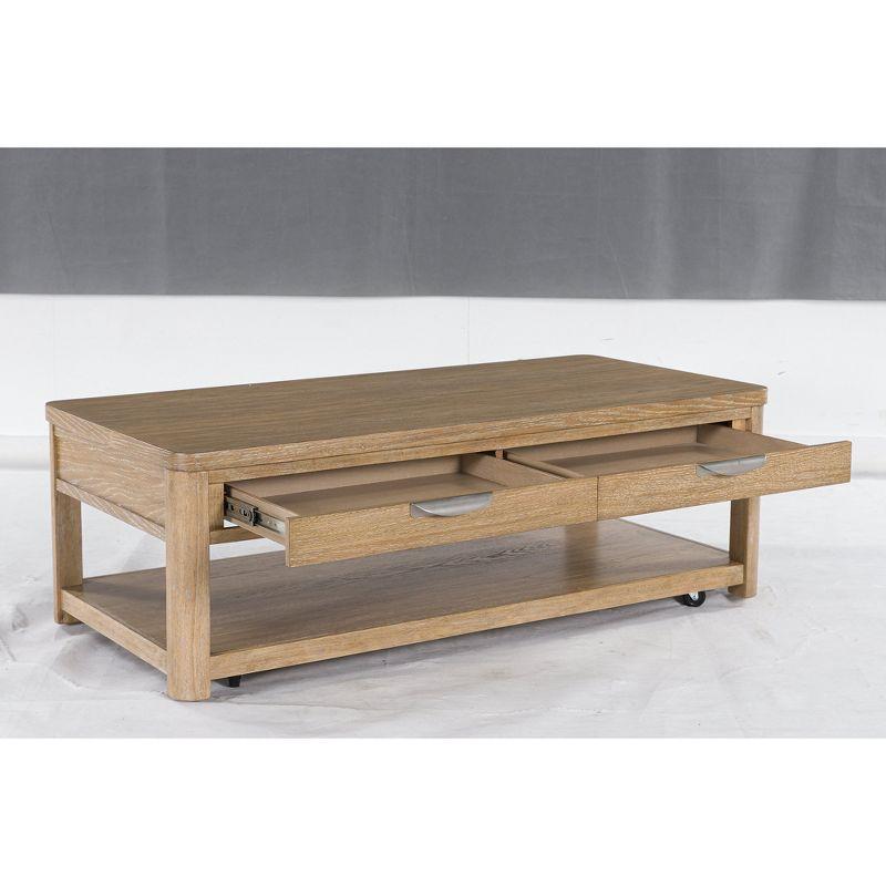 Signature Design by Ashley Rencott Two Drawer Coffee Table, Light Brown