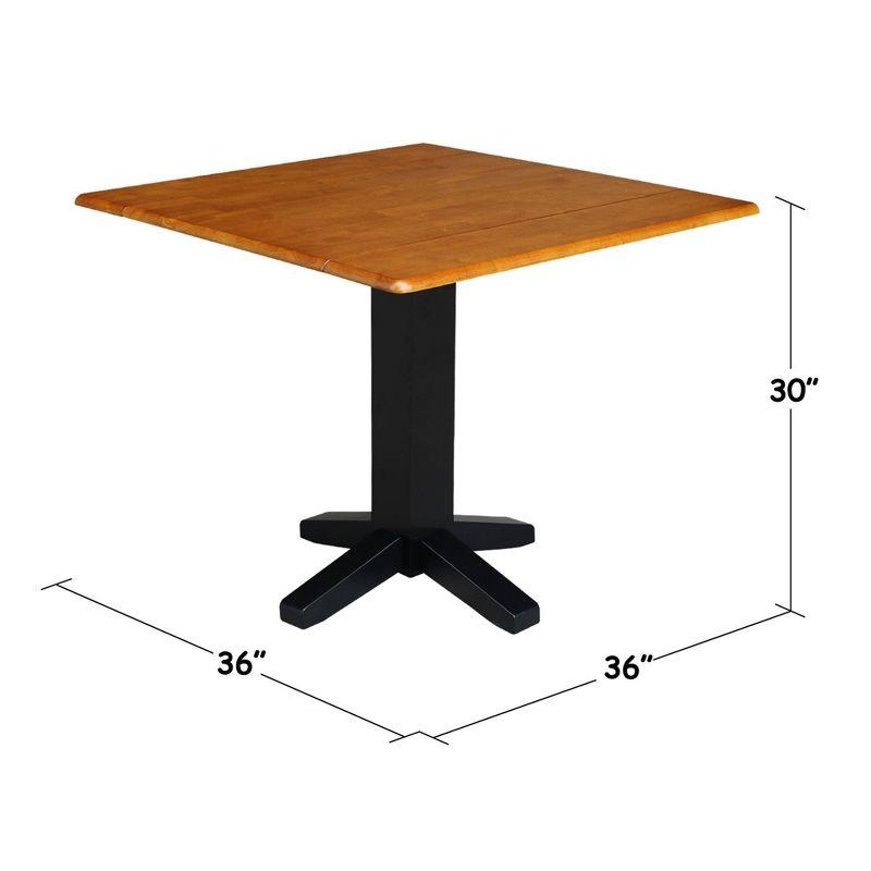 36" Black and Cherry Wood Extendable Dining Table