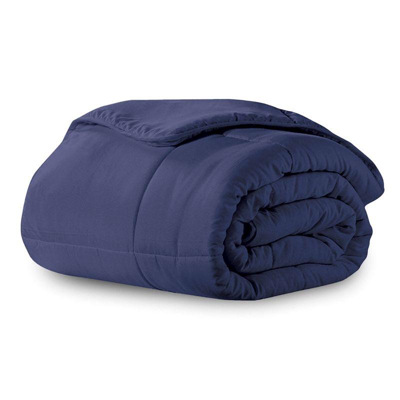 Navy Twin Microfiber Down-Alternative Comforter