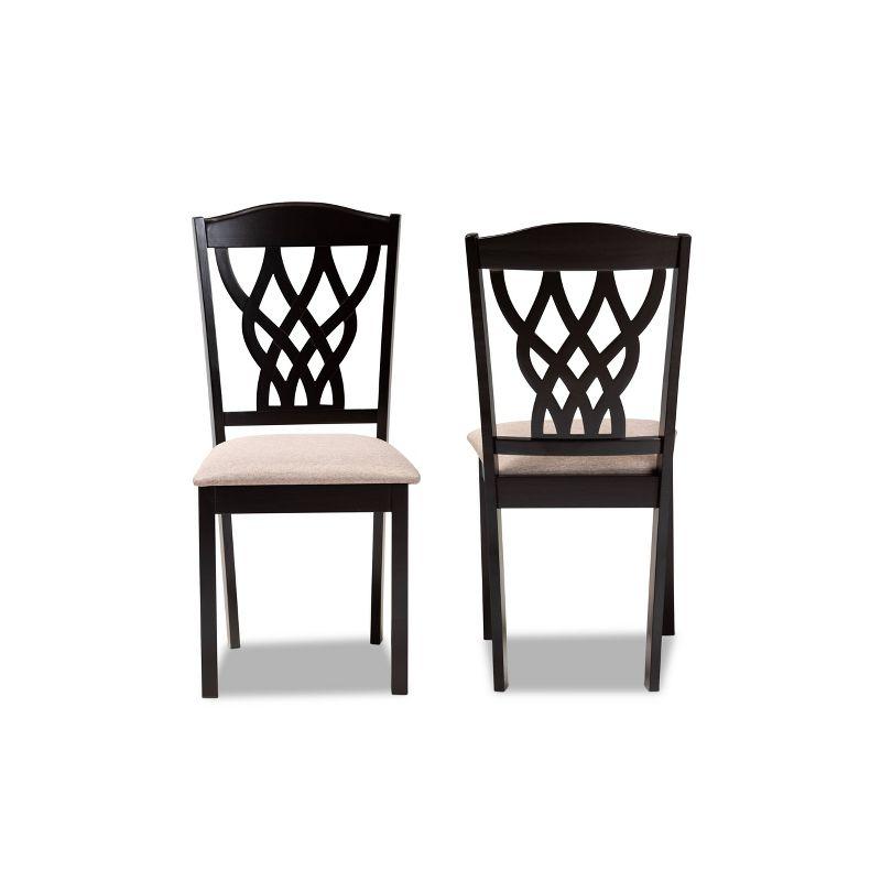 2pc Delilah Fabric Upholstered and Wood Dining Chairs - Baxton Studio