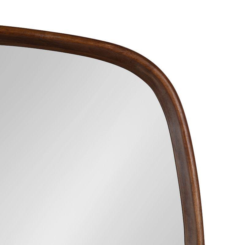 Prema 26" Square Modern Walnut Brown Mango Wood Wall Mirror