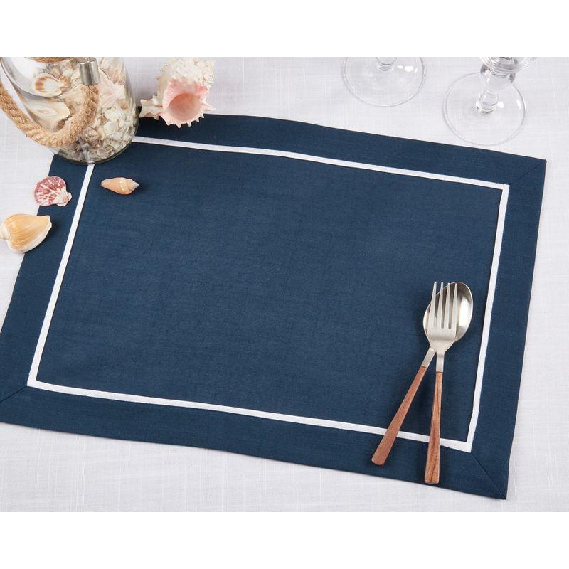 Saro Clancy Collection Polyester No Pattern Rectangle Placemat (Set of 4)
