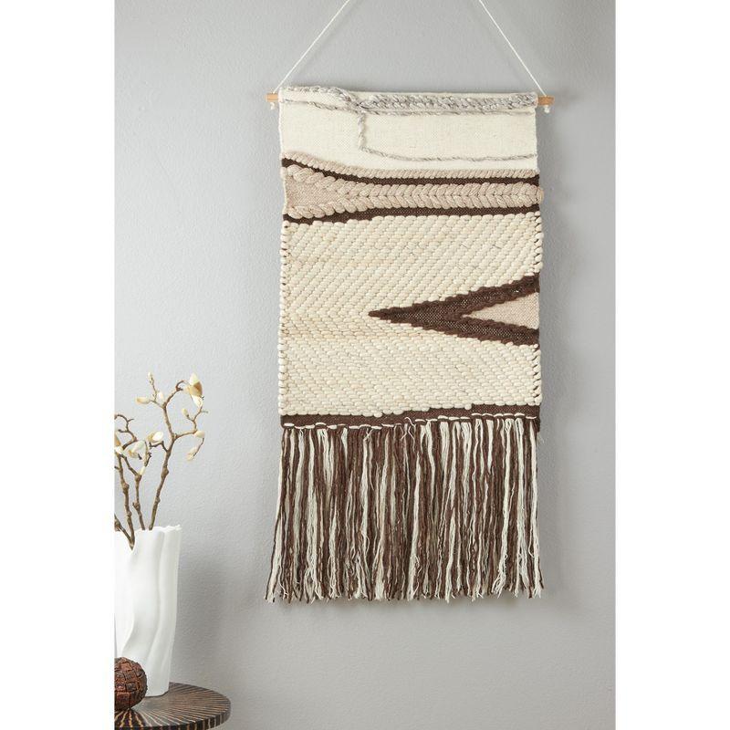 Saro Lifestyle Textured Woven Wall Hanging, 24"x48", Brown