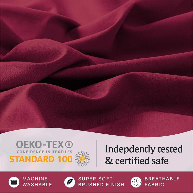 LuxClub 3 PC Burgundy King Silky Soft Cooling Deep Pocket Performance Sheet Set