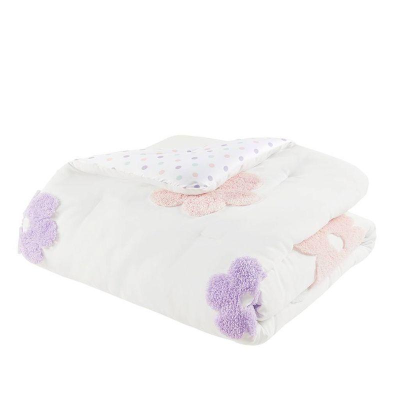 Twin Purple Microfiber Reversible Kids Comforter Set