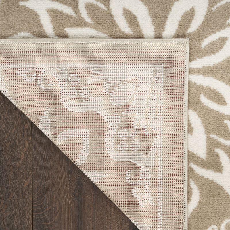 Nourison Jubilant Floral Transitional Indoor Rug Taupe 7'10"x9'10"