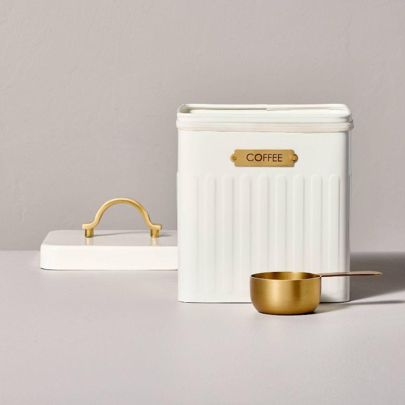 Metal Coffee Tin with Scooper Cream/Brass - Hearth & Hand™ with Magnolia