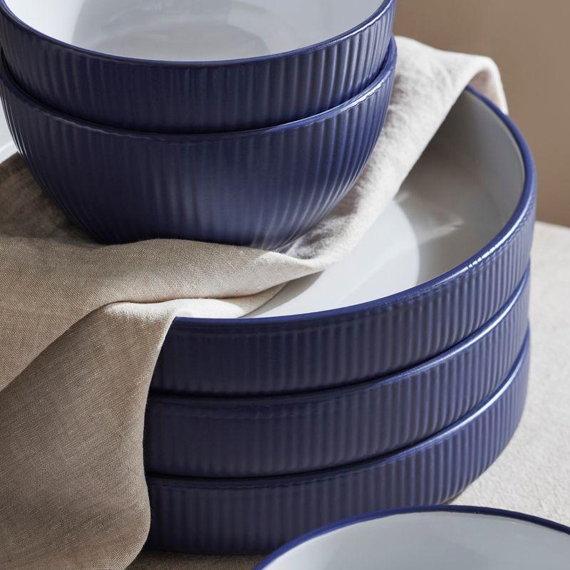 Christian Siriano Larosso 12-Piece Dinnerware Set with Dinner Bowls and Pasta Bowls, Stoneware