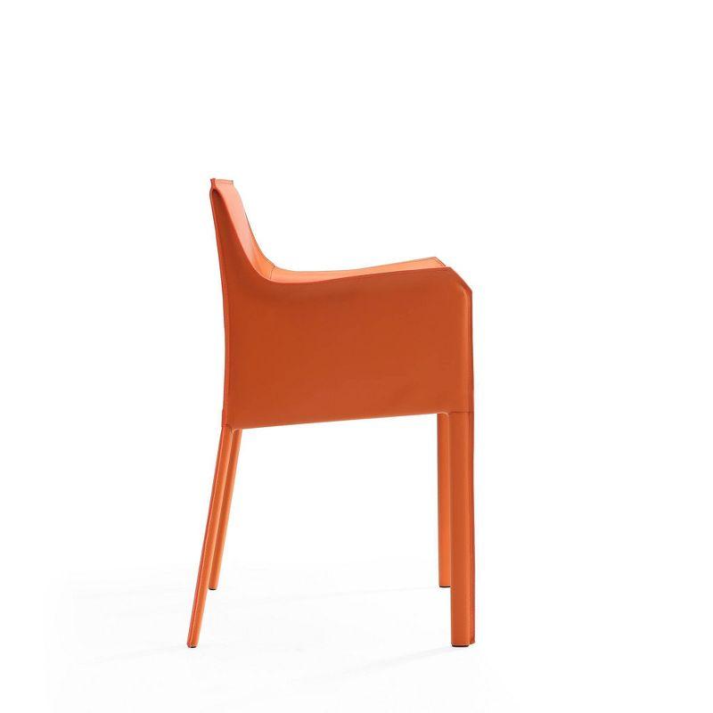 Paris Coral Saddle Leather Upholstered Metal Armchair