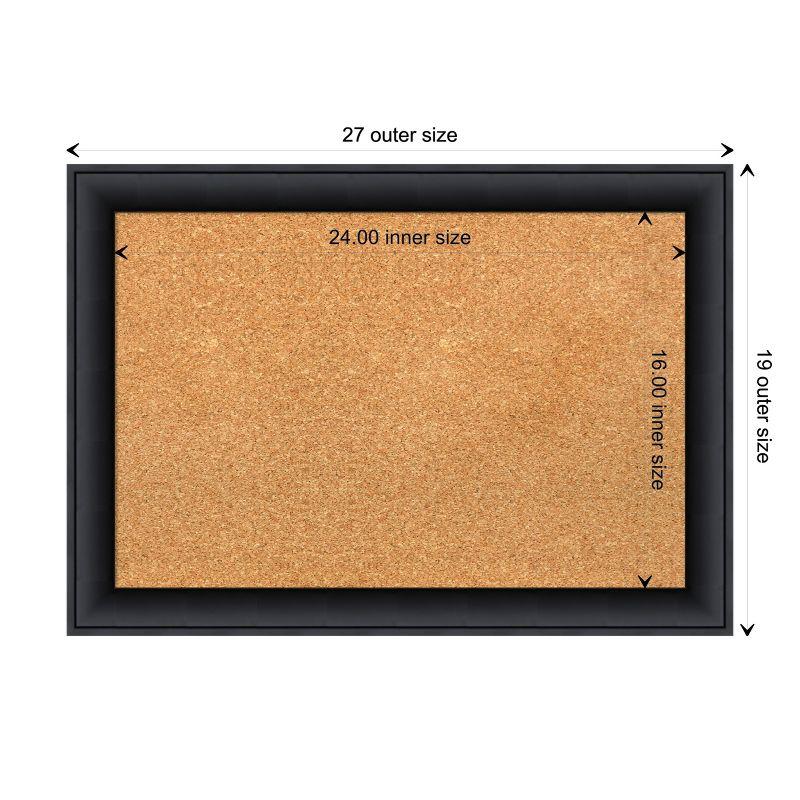 Amanti Art Nero Black Wood Framed Corkboard, Natural Cork