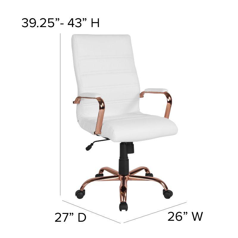 Emma and Oliver High Back Executive Swivel Office Chair with Metal Frame and Arms