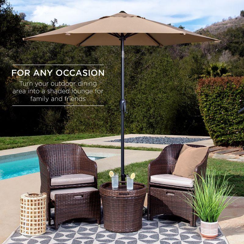 Best Choice Products 7.5ft Heavy-Duty Outdoor Market Patio Umbrella w/ Push Button Tilt, Easy Crank