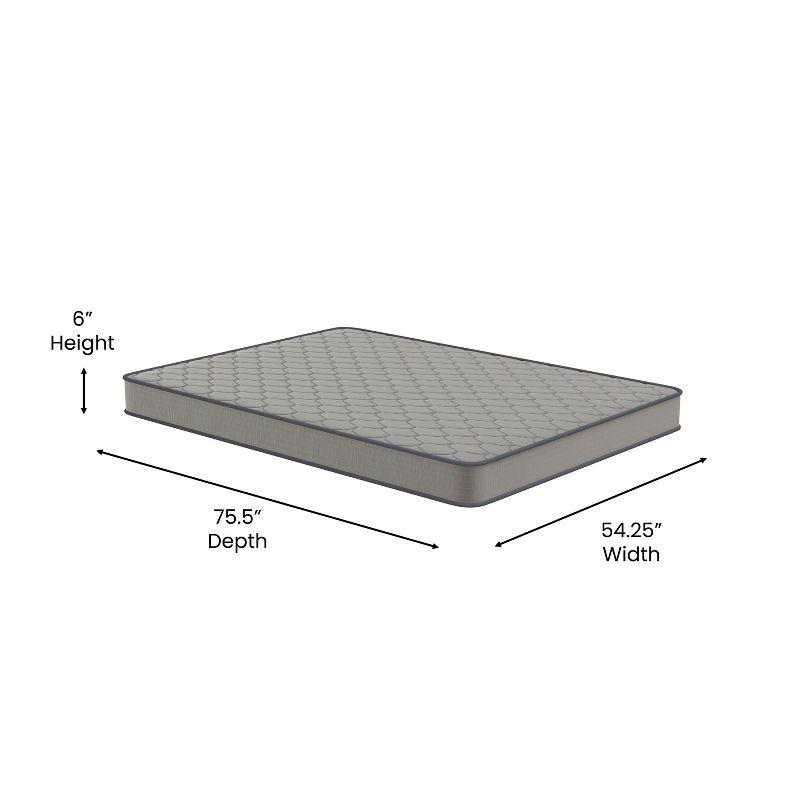 Emma and Oliver Premium Comfort 6" Full Size Medium Firm Hybrid Innerspring Mattress in a Box with Knitted Fabric Top and CertiPUR-US Certified Foam