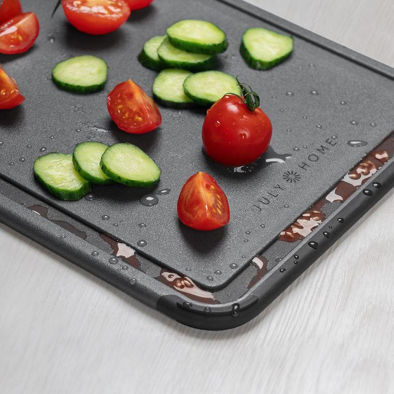 July Home Plastic Cutting Board Set of 3, Dishwasher Safe with Juice Grooves and Non-Slip