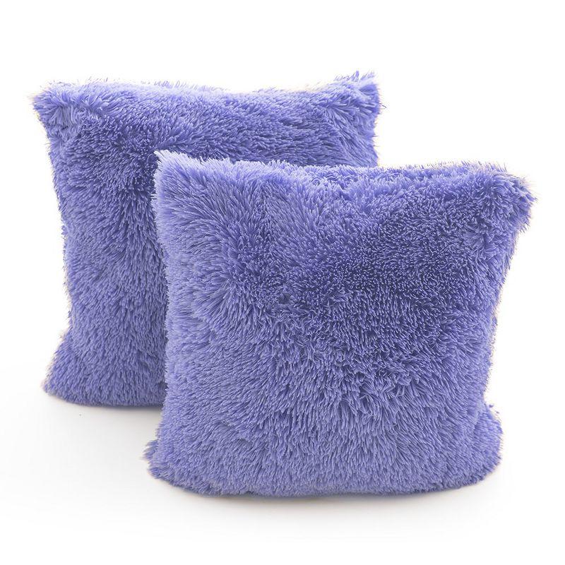 Cheer Collection Faux Fur Throw Pillow (Set of 2)