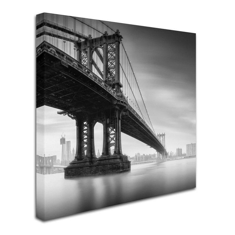 24" x 24" Manhattan Bridge I by Moises Levy - Trademark Fine Art: Gallery-Wrapped Canvas for Living Room