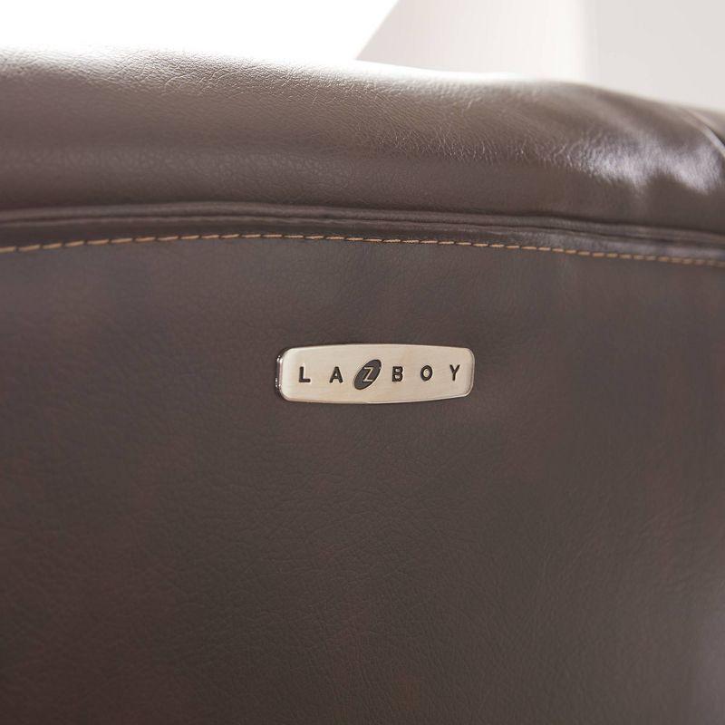 La-Z-Boy La-Z-Boy Bellamy Executive Office Chair with Memory Foam Cushions, Real Wood Arms and Swivel Base, Waterfall Seat Edge, Faux Bonded Leather