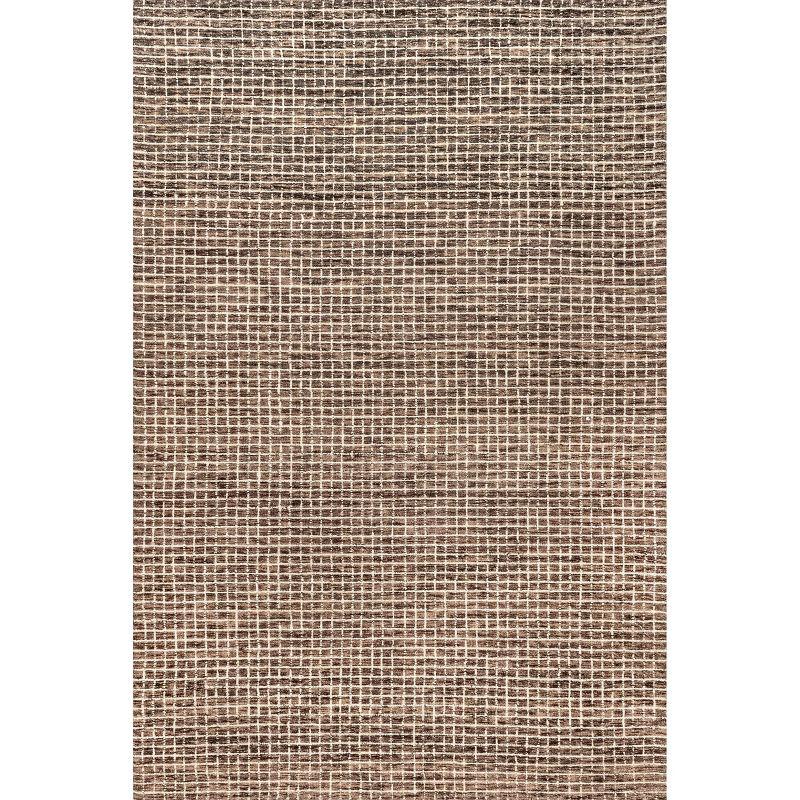 Arvin Olano x Rugs USA Melrose Checked Wool Brown Area Rug