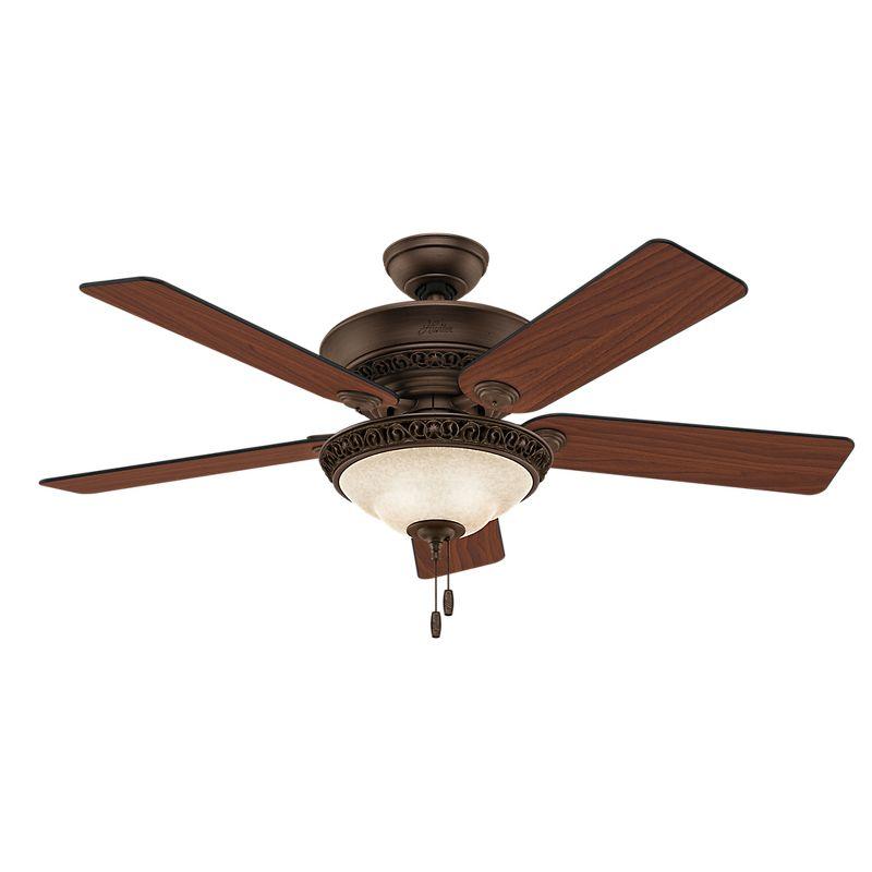 Italian Countryside 52" 5 - Blade Standard Ceiling Fan with Light and Pull Chains