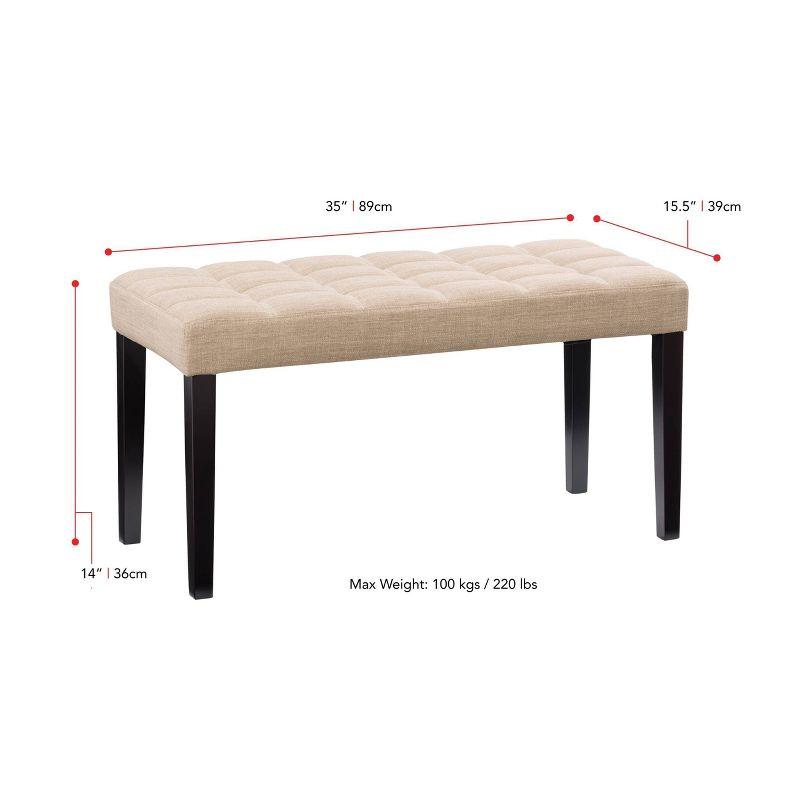 California Fabric Tufted Bench Beige - CorLiving
