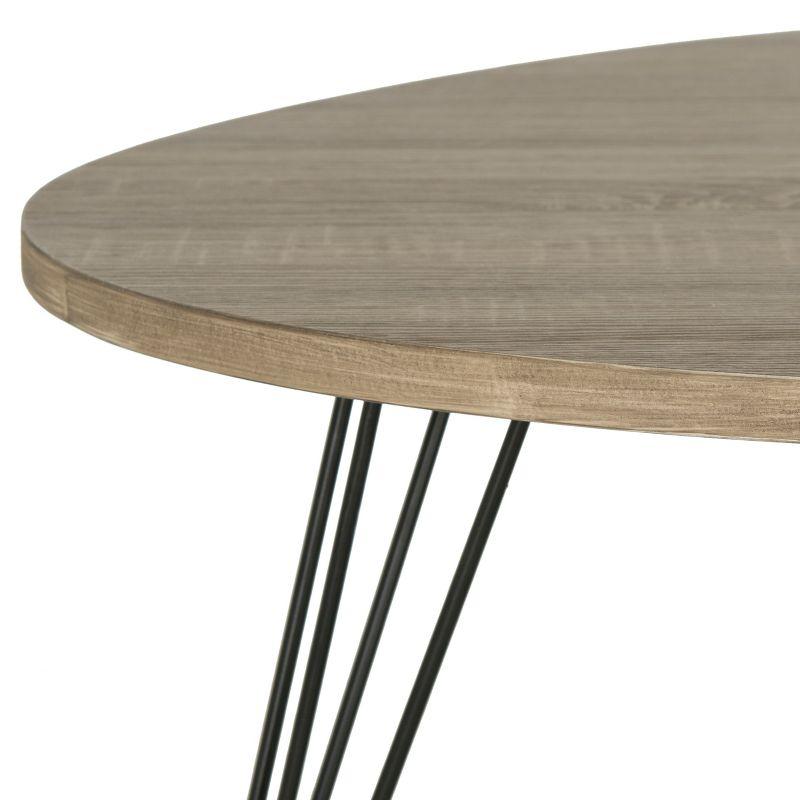 Wynton Retro Mid Century Wood Coffee Table - Oak/Black - Safavieh