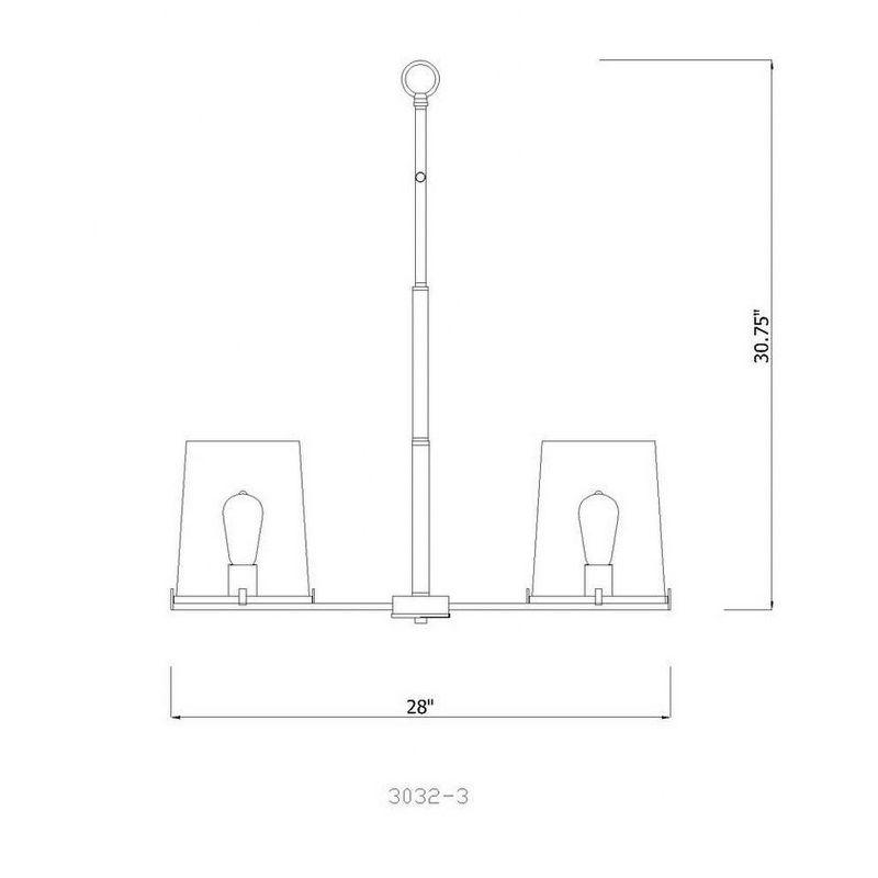 Z-Lite Callista 3 - Light Chandelier in  Rubbed Brass