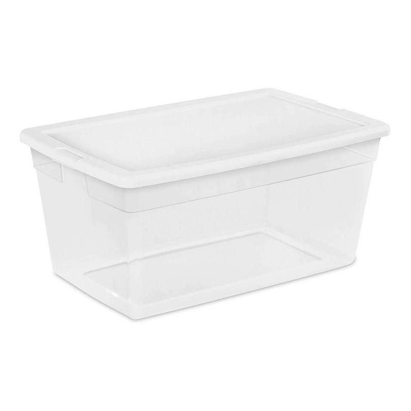 Sterilite Sterilite Storage Box, Stackable Bin with Lid, Plastic Container to Organize Shoes and Crafts on Closet Shelves