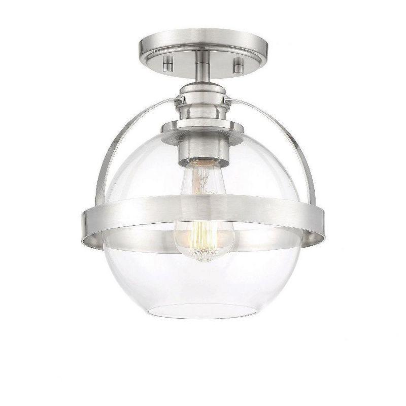 Savoy House Pendleton 1 - Light Semi-Flush Mount in  Satin Nickel