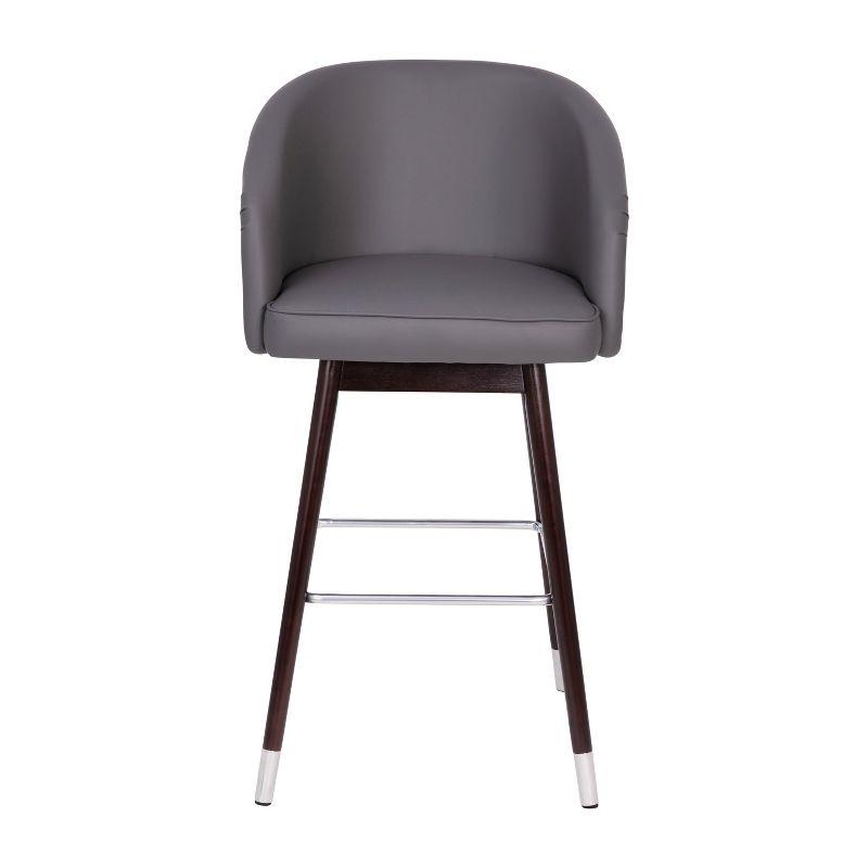 Flash Furniture Margo Commercial Grade Mid-Back Modern Barstool with Beechwood Legs and Curved Back