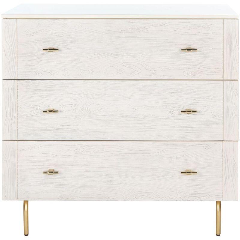 Genevieve 3 Drawer Dresser - DRS5000 - Cream/White Washed - Safavieh