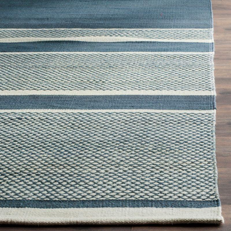 Kilim KLM952 Hand Woven Area Rug - Blue/Ivory - 5'x8' - Safavieh.